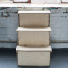 Everything Goes - assembled Storage Steps in birch ply with brass hinges - viewed from the front