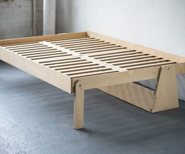 Everything Goes - Fold-Up bed - for boats and small spaces - bed frame in birch ply, shot in studio